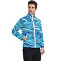 Pattern Ocean Waves Blue Nature Sea Abstract Men s Bomber Jacket View2