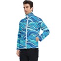 Pattern Ocean Waves Blue Nature Sea Abstract Men s Bomber Jacket View3