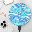 Pattern Ocean Waves Blue Nature Sea Abstract Wireless Fast Charger(White) View1