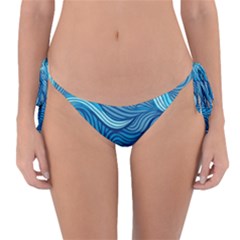 Ocean Waves Sea Abstract Pattern Water Blue Reversible Bikini Bottoms by Wegoenart