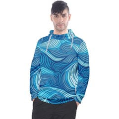 Ocean Waves Sea Abstract Pattern Water Blue Men s Pullover Hoodie by Wegoenart