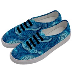 Ocean Waves Sea Abstract Pattern Water Blue Men s Classic Low Top Sneakers by Wegoenart