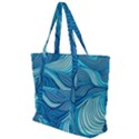 Ocean Waves Sea Abstract Pattern Water Blue Zip Up Canvas Bag View1