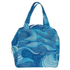 Ocean Waves Sea Abstract Pattern Water Blue Boxy Hand Bag by Wegoenart