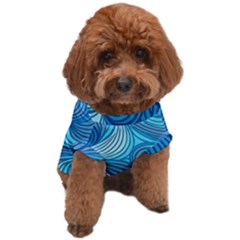 Ocean Waves Sea Abstract Pattern Water Blue Dog T-shirt by Wegoenart