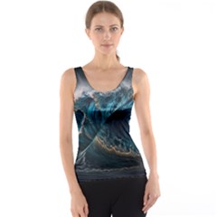 Tsunami Waves Ocean Sea Water Rough Seas Nature Tank Top by Wegoenart