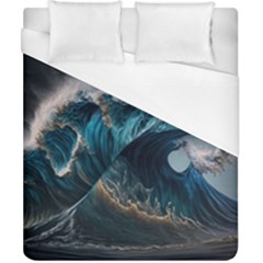 Tsunami Waves Ocean Sea Water Rough Seas Nature Duvet Cover (california King Size) by Wegoenart