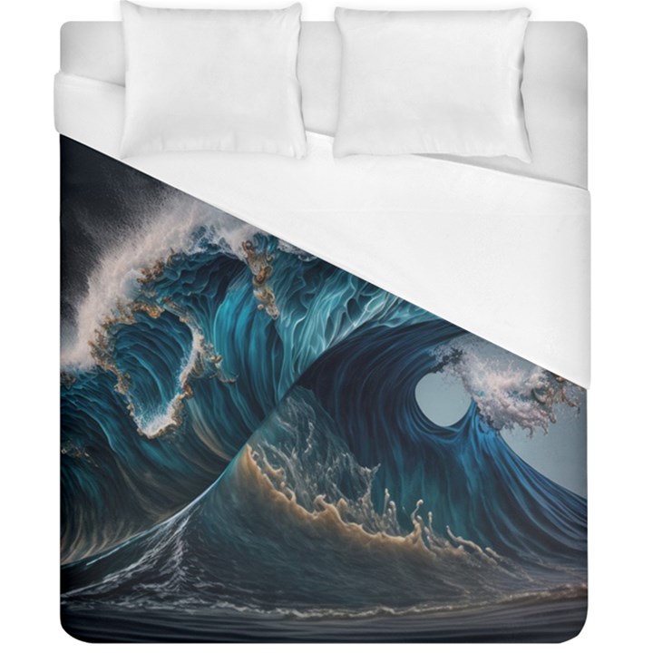 Tsunami Waves Ocean Sea Water Rough Seas Nature Duvet Cover (California King Size)