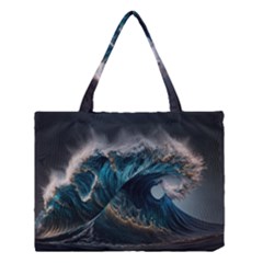 Tsunami Waves Ocean Sea Water Rough Seas Nature Medium Tote Bag by Wegoenart