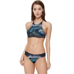 Tsunami Waves Ocean Sea Water Rough Seas Nature Banded Triangle Bikini Set by Wegoenart