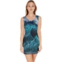 Tsunami Waves Ocean Sea Water Rough Seas Blue Bodycon Dress View1