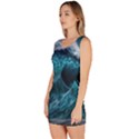 Tsunami Waves Ocean Sea Water Rough Seas Blue Bodycon Dress View2