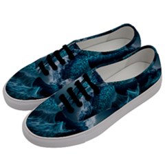 Tsunami Waves Ocean Sea Water Rough Seas Blue Men s Classic Low Top Sneakers by Wegoenart