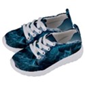 Tsunami Waves Ocean Sea Water Rough Seas Blue Kids  Lightweight Sports Shoes View2