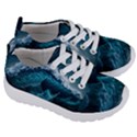 Tsunami Waves Ocean Sea Water Rough Seas Blue Kids  Lightweight Sports Shoes View3