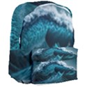 Tsunami Waves Ocean Sea Water Rough Seas Blue Giant Full Print Backpack View3