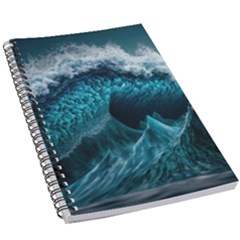 Tsunami Waves Ocean Sea Water Rough Seas Blue 5 5  X 8 5  Notebook by Wegoenart