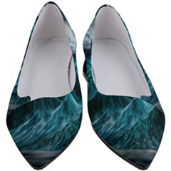 Tsunami Waves Ocean Sea Water Rough Seas Blue Women s Block Heels  by Wegoenart