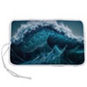 Tsunami Waves Ocean Sea Water Rough Seas Blue Pen Storage Case (M) View1