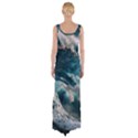 Tsunami Waves Ocean Sea Water Rough Seas Thigh Split Maxi Dress View2