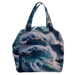 Tsunami Waves Ocean Sea Water Rough Seas Boxy Hand Bag by Wegoenart