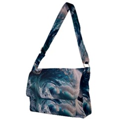 Tsunami Waves Ocean Sea Water Rough Seas Full Print Messenger Bag (l) by Wegoenart