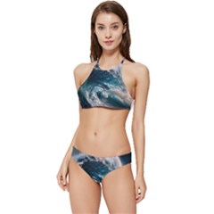 Tsunami Waves Ocean Sea Water Rough Seas Banded Triangle Bikini Set by Wegoenart