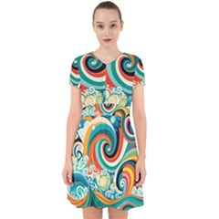 Waves Ocean Sea Abstract Whimsical Abstract Art 2 Adorable In Chiffon Dress by Wegoenart