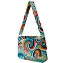 Waves Ocean Sea Abstract Whimsical Abstract Art 2 Full Print Messenger Bag (L) View2