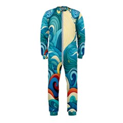 Waves Ocean Sea Abstract Whimsical Abstract Art 5 Onepiece Jumpsuit (kids) by Wegoenart