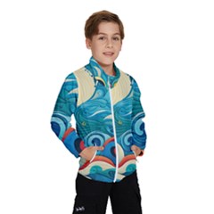 Waves Ocean Sea Abstract Whimsical Abstract Art 5 Kids  Windbreaker by Wegoenart