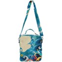 Waves Ocean Sea Abstract Whimsical Abstract Art 5 Crossbody Day Bag View3