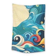 Waves Ocean Sea Abstract Whimsical Abstract Art 5 Small Tapestry by Wegoenart