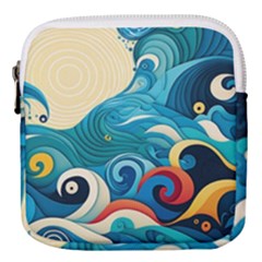 Waves Ocean Sea Abstract Whimsical Abstract Art 5 Mini Square Pouch by Wegoenart