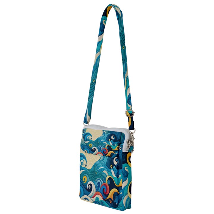 Waves Ocean Sea Abstract Whimsical Abstract Art 5 Multi Function Travel Bag