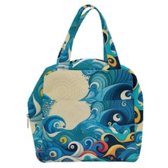 Waves Ocean Sea Abstract Whimsical Abstract Art 5 Boxy Hand Bag by Wegoenart