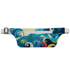 Waves Ocean Sea Abstract Whimsical Abstract Art 5 Active Waist Bag by Wegoenart