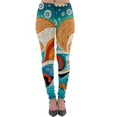 Waves Ocean Sea Abstract Whimsical Abstract Art 4 Lightweight Velour Leggings by Wegoenart