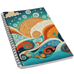 Waves Ocean Sea Abstract Whimsical Abstract Art 4 5 5  X 8 5  Notebook by Wegoenart