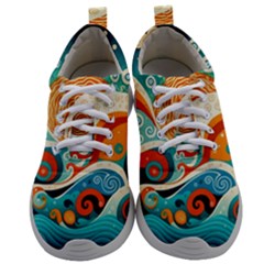 Waves Ocean Sea Abstract Whimsical Abstract Art 4 Mens Athletic Shoes by Wegoenart