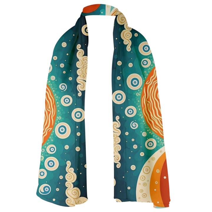 Waves Ocean Sea Abstract Whimsical Abstract Art 4 Lightweight Scarf 