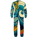 Waves Ocean Sea Abstract Whimsical Abstract Art 3 OnePiece Jumpsuit (Men) View2