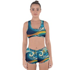 Waves Ocean Sea Abstract Whimsical Abstract Art 3 Racerback Boyleg Bikini Set by Wegoenart