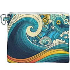 Waves Ocean Sea Abstract Whimsical Abstract Art 3 Canvas Cosmetic Bag (xxxl) by Wegoenart