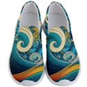 Waves Ocean Sea Abstract Whimsical Abstract Art 3 Men s Lightweight Slip Ons View1