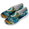 Waves Ocean Sea Abstract Whimsical Abstract Art 3 Men s Lightweight Slip Ons View2