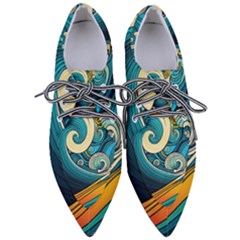 Waves Ocean Sea Abstract Whimsical Abstract Art 3 Pointed Oxford Shoes by Wegoenart