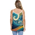 Waves Ocean Sea Abstract Whimsical Abstract Art 3 Casual Spaghetti Strap Chiffon Top View4