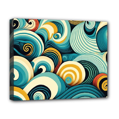 Waves Ocean Sea Abstract Whimsical Abstract Art 6 Deluxe Canvas 20  X 16  (stretched) by Wegoenart