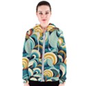 Waves Ocean Sea Abstract Whimsical Abstract Art 6 Women s Zipper Hoodie View1